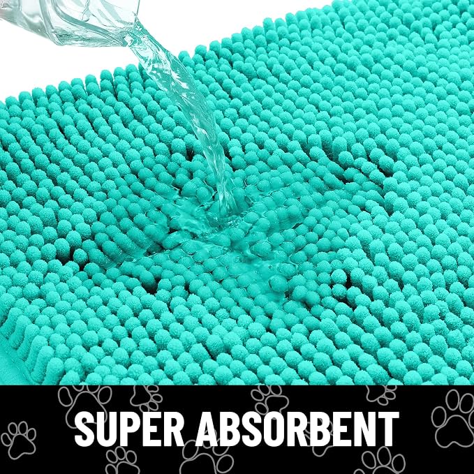 Smiry Dog Door Mat for Muddy Paws, Absorbent Dirt Trapper Non Slip Quick Dry