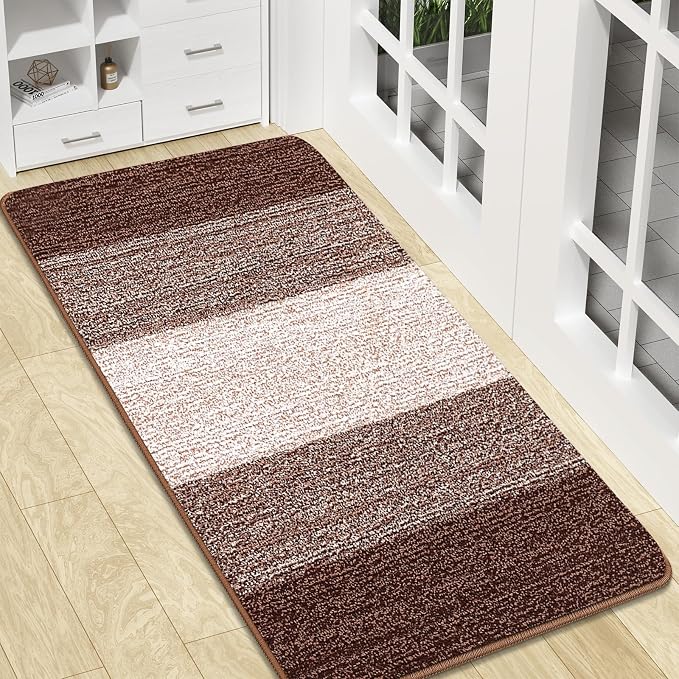 Kitinjoy Indoor Outdoor Door Mat, 47x20 Non-Slip Absorbent Dirt Trapper