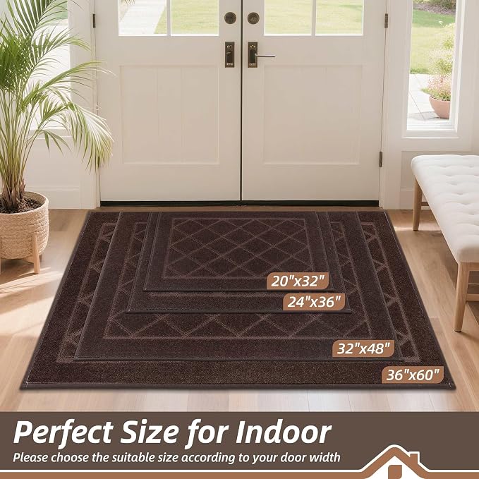 BEQHAUSE Dirt Trapper Door Mat 20" x 32", Doormat Non-Slip Entryway Rugs