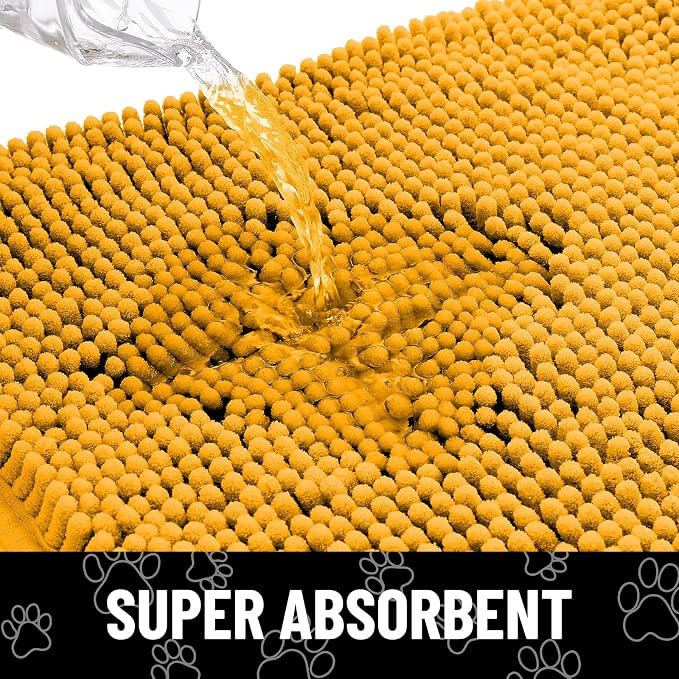Smiry Dog Door Mat for Muddy Paws, Absorbent Dirt Trapper Non Slip Quick Dry