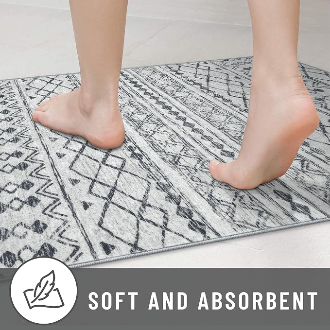KUTA Boho Hallways Runner Rugs 2x12, Moroccan Washable Kitchen Rug Non-Slip