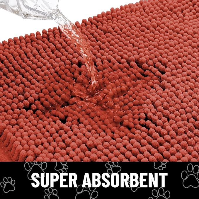 Smiry Dog Door Mat for Muddy Paws, Absorbent Dirt Trapper Non Slip Quick Dry