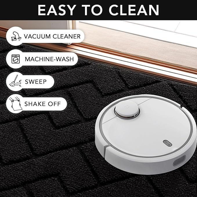 hicorfe Indoor Door Mat, Non Slip Door Mats, Absorbent Resist Dirt Entrance