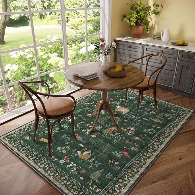 Machine Washable Rugs for Living Room: 5x7 Area Rugs for Bedroom Vintage Rugs