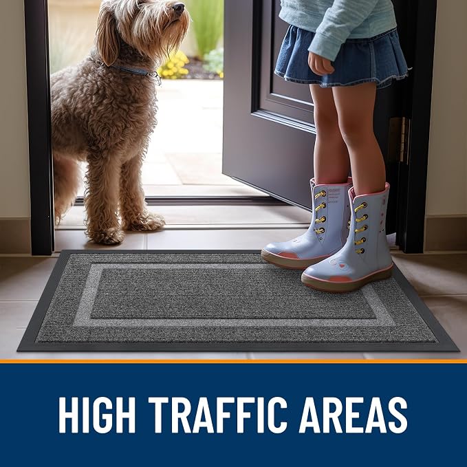 OLANLY Front Door Mat Indoor Outdoor Entrance, Waterproof All-Season,