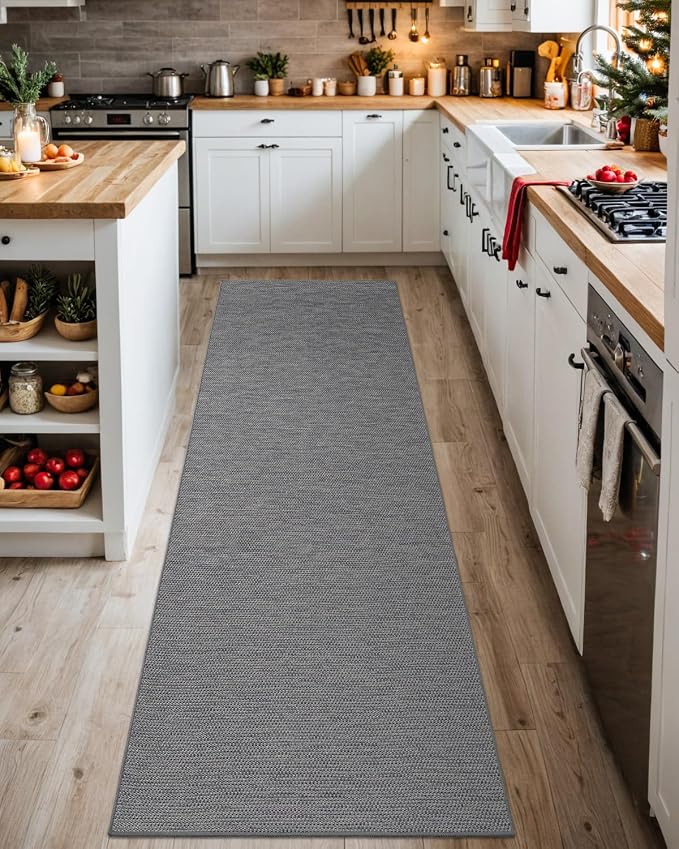 DEXI Hallway Runner Rug 2'4"x8', Non Slip Rubber Backed Runners Carpet
