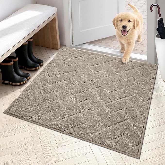 PURRUGS Dirt Trapping Door Mat 36" x 36", Non-Slip Machine Washable Entry Rug