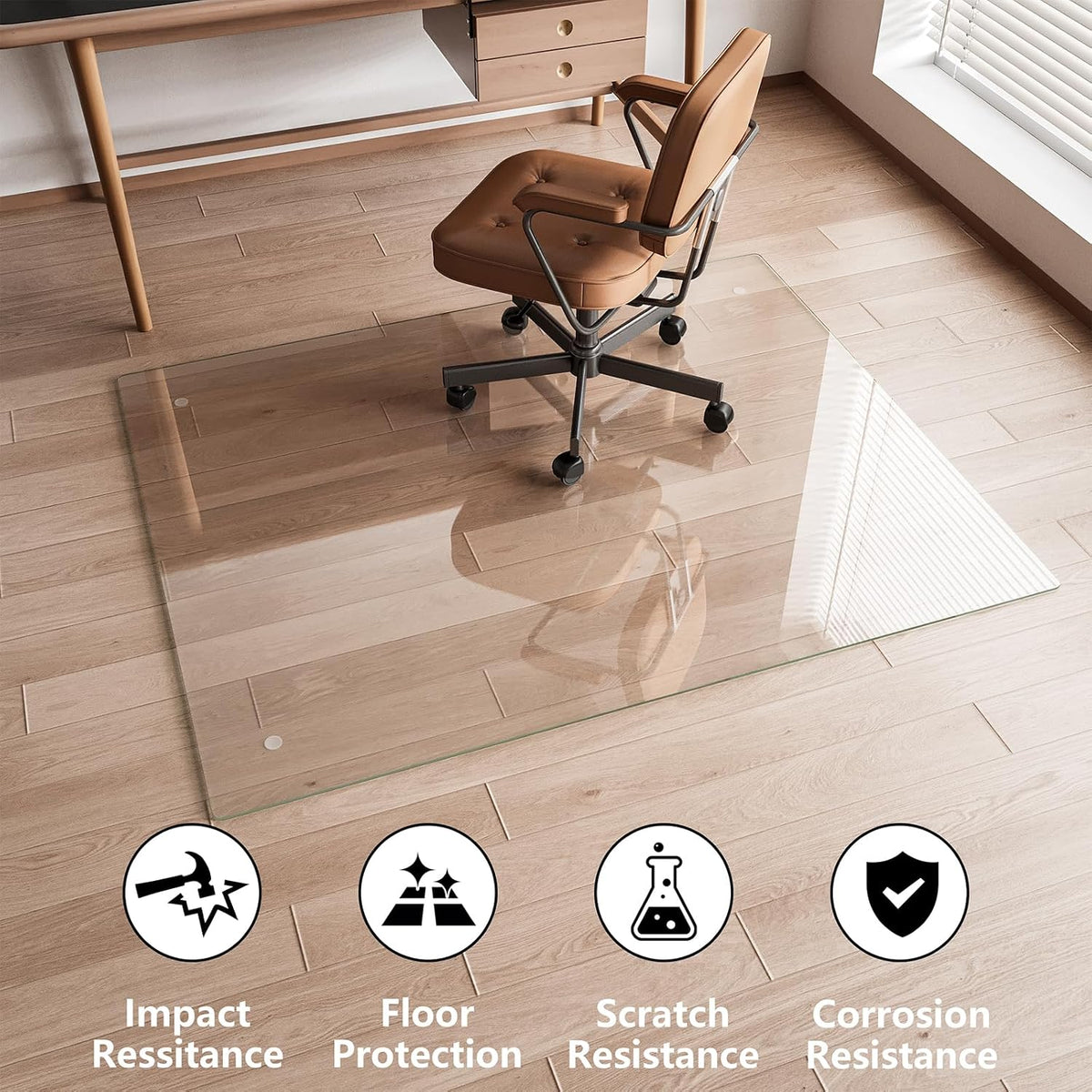 Koonmi Glass Chair Mat for Carpet, 36"x48" Thick Office Chair Mat