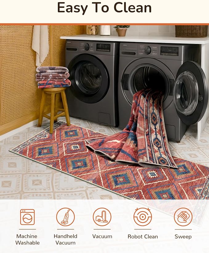 BESTSWEETIE Area Rug 10x14 Rug Machine Washable Non-Slip Low Pile Print Pattern