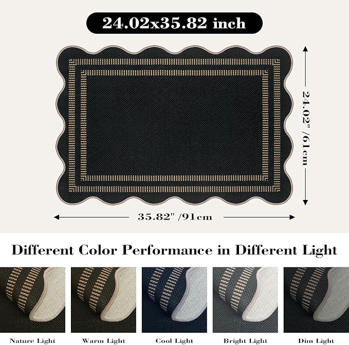 Easy Jute Outdoor Mats for Front Door, 2x3 Small Washable Kitchen Rugs