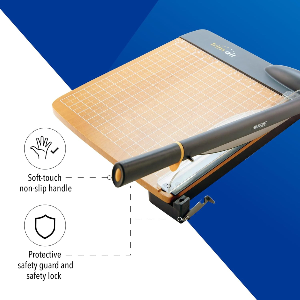 Westcott 12'' TrimAir Wood Guillotine Paper Cutter & Paper Trimmer, 30 Sheet (15106)