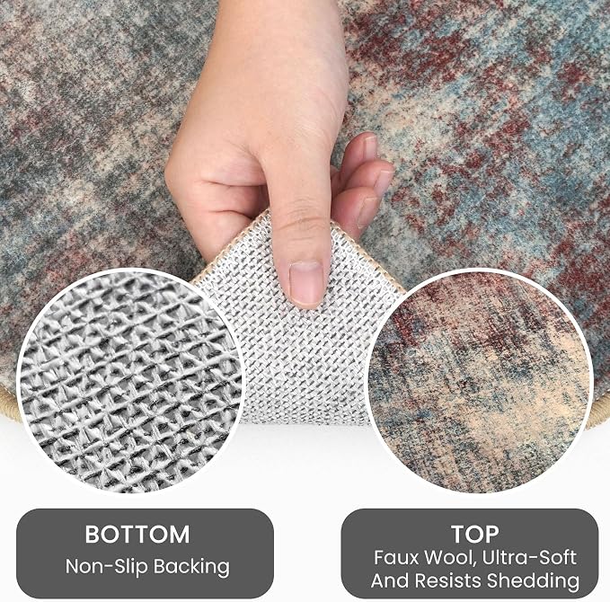 IOHOUZE Abstract Area Rugs 6x9 Ft Washable Rugs
