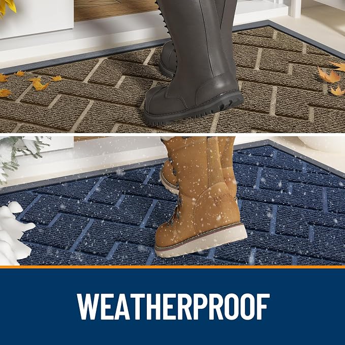 OLANLY Front Door Mat Indoor Outdoor Entrance, Waterproof All-Season,