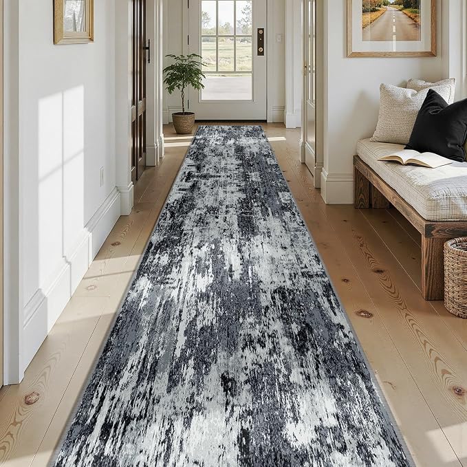 RELEANY Washable Area Rugs 2'6"x14 Non-Slip Modern Abstract Soft
