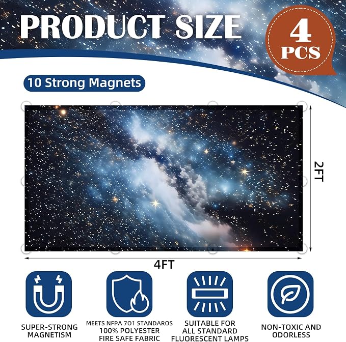 4 Pcs Fluorescent Light Covers