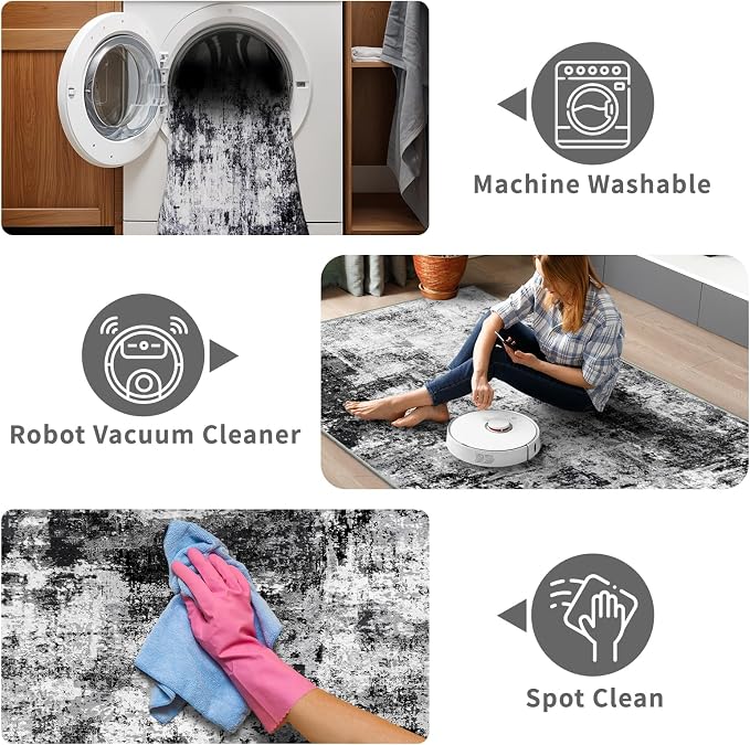 3x16 Washable Runner Rug for Hallway: Extra Long Runners for Entryway Living