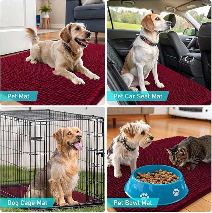 OLANLY Dog Door Mat for Muddy Paws 70x35, Absorbs Moisture and Dirt, Absorbent