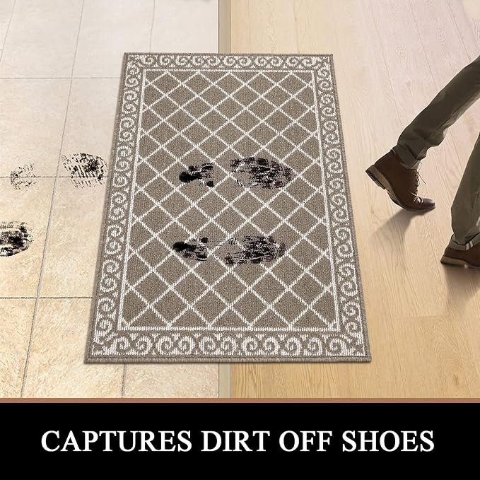 HEBE Indoor Door Mat 32"x48" Non Slip, Washable Welcome Mats