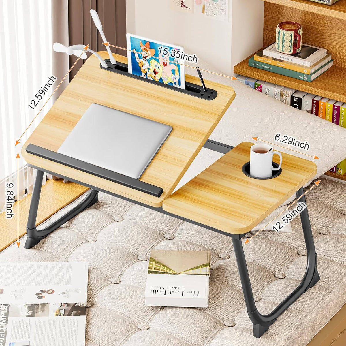 Laptop Desk for Bed, Adjustable Laptop Stand with 5 Different Angles