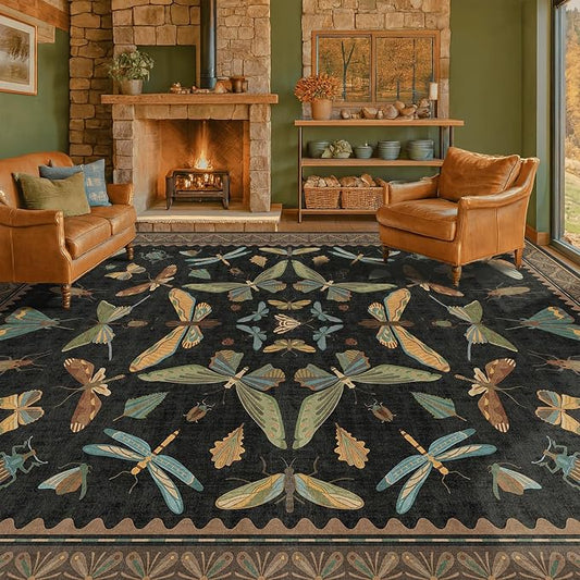Big Black Area Rug for Living Room