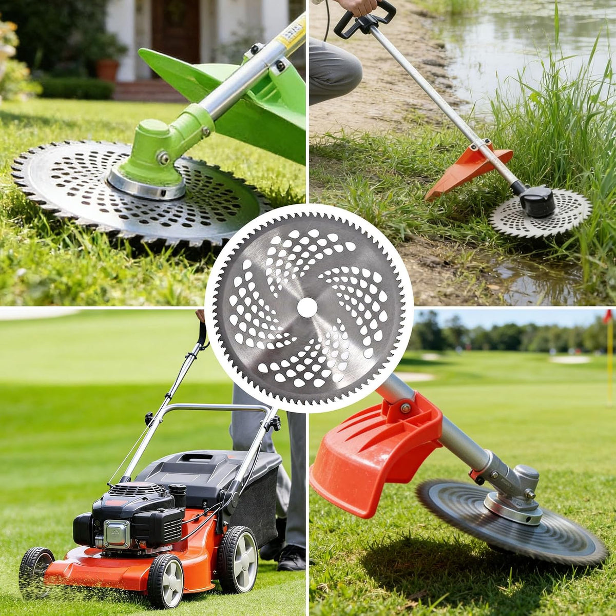 Brush Cutter Blade Set with Adapter Kit, 3 PCS