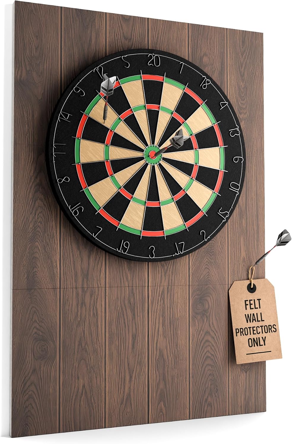 FLUXYNARA Felt Dart Board Wall Protector Foldable Square Surround Protector Backing Tiles, Wall Protector with Adhesive Pads | Home & Basement & Garage Use