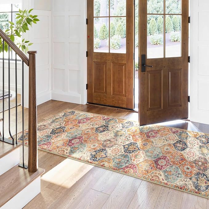 Lahome Moroccan Trellis Washable Runner Rug, 2x6 Kitchen Runners