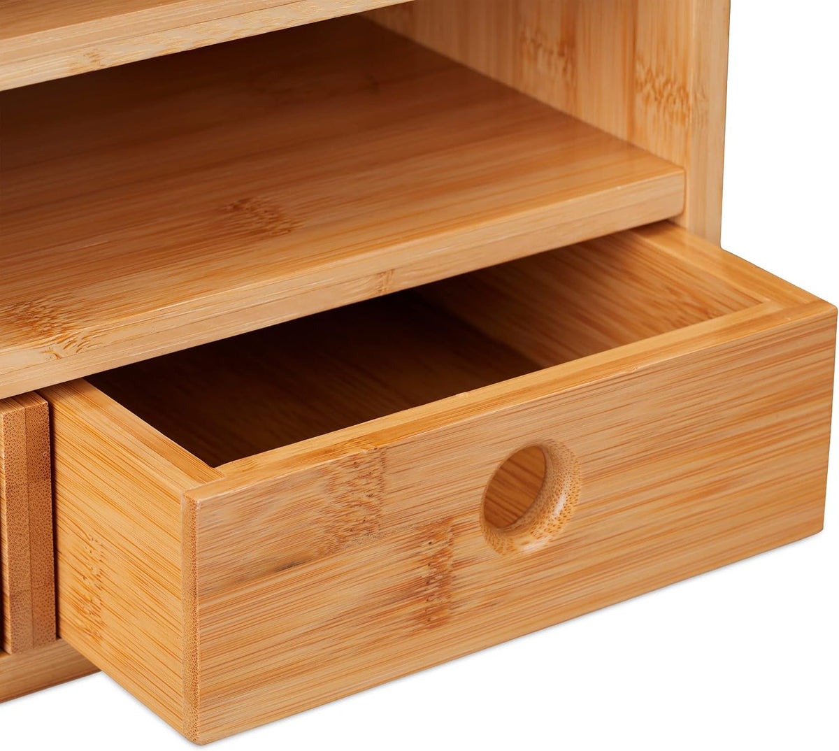 Relaxdays Desk Organiser, Natural Wood, 26.5 x 33 x 24 cm