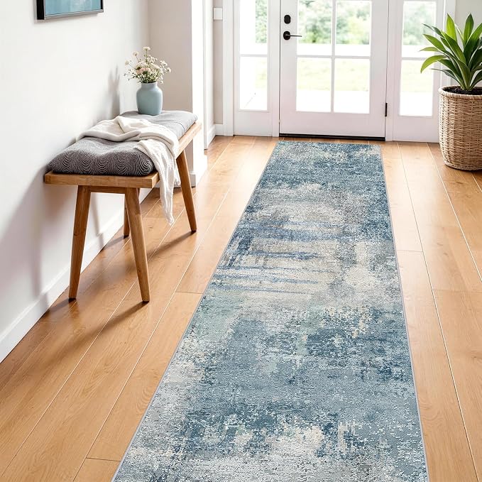 Abstract Rug Runners 2x8 Washable: Modern Rugs Non Slip