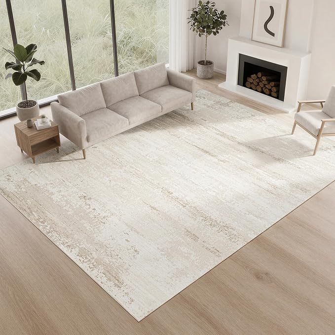Washable Rugs 8x10 Area Rugs for Living Room- Modern Abstract Rugs for Bedroom
