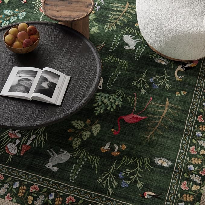 Machine Washable Rugs for Living Room: 5x7 Area Rugs for Bedroom Vintage Rugs
