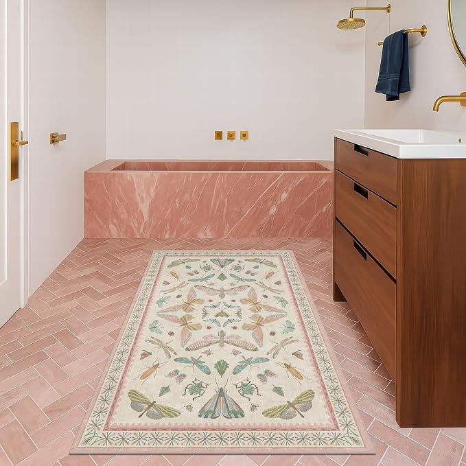 Flower Area Rug for Girls Bedroom