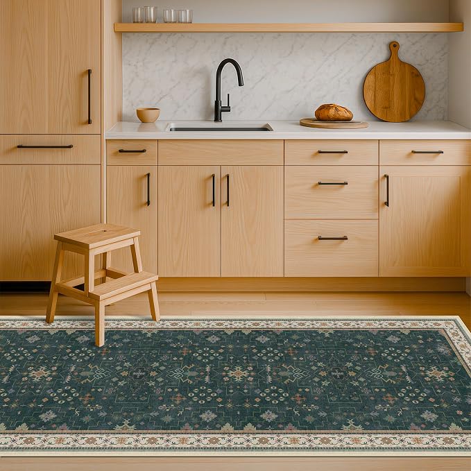 Dark Green 2x5 Kitchen Rug
