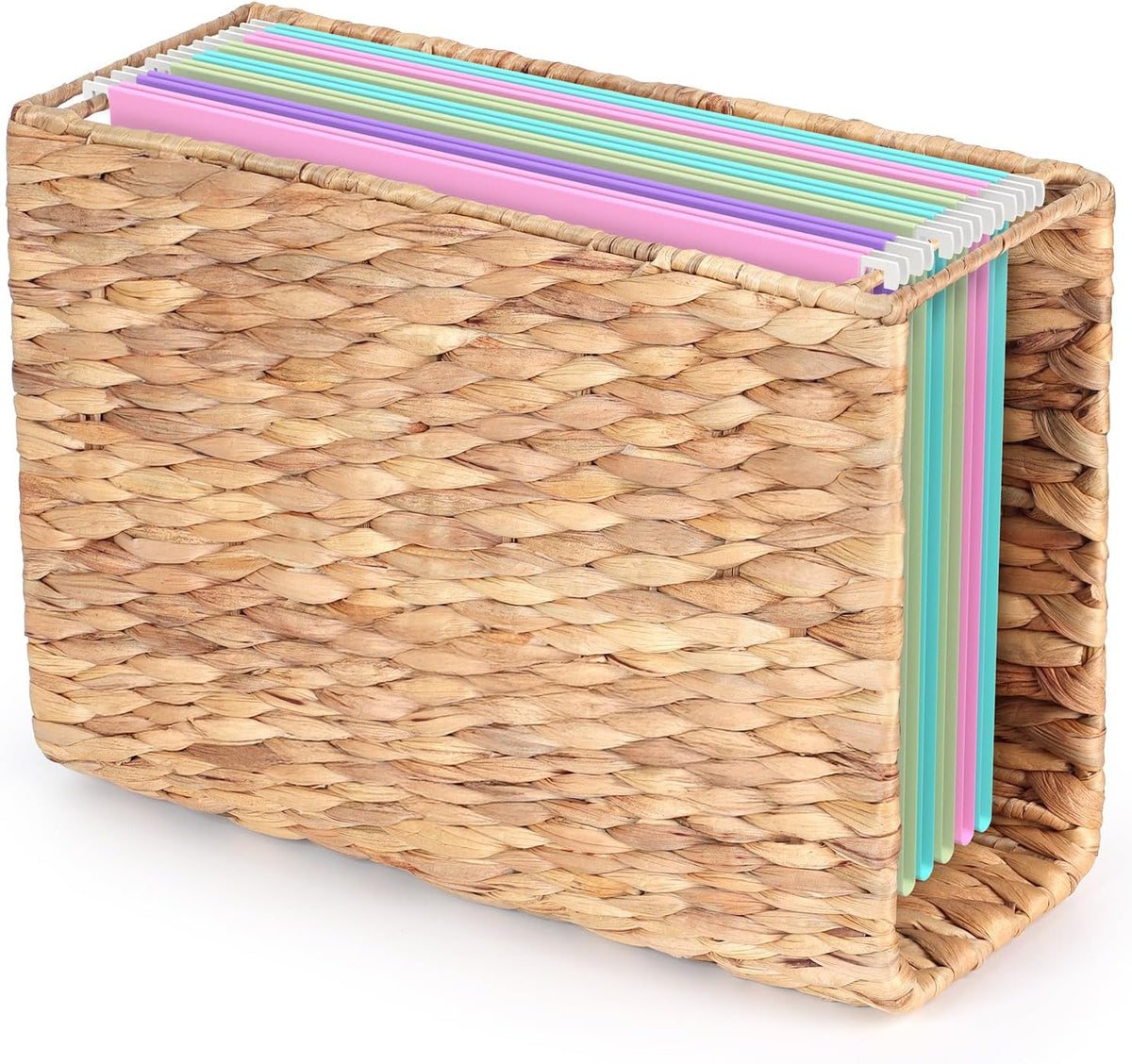 Hanging File Desk Organizer, File Folder Organizer with Handle for Letter Size, Portable Hanging Filing Box for Home Office Document Storage (Option 1)