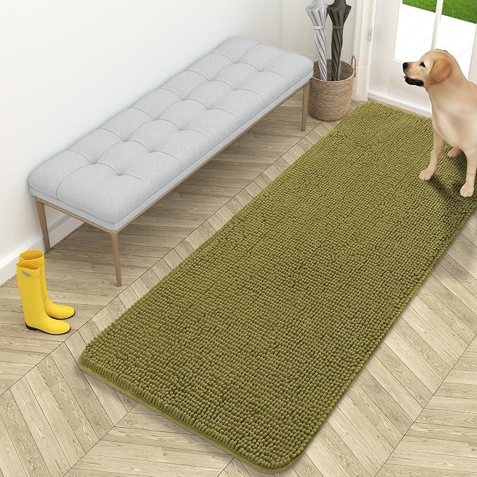 OLANLY Dog Door Mat for Muddy Paws 59x24, Absorbs Moisture and Dirt, Absorbent