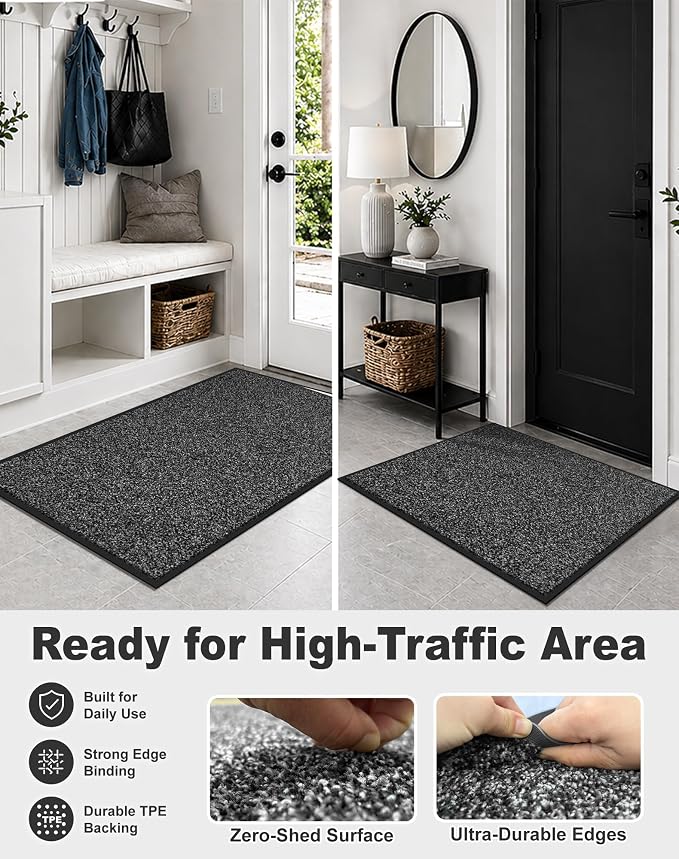 Mibao Front Door Mat Indoor Entrance, Dirt Trapper Welcome Mat