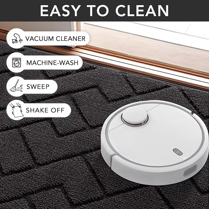 hicorfe Indoor Door Mat, Non Slip Door Mats, Absorbent Resist Dirt Entrance