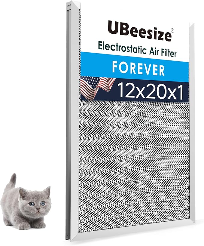 UBeesize 12x20x1 Air Filter HVAC AC Furnace Filter, MERV 8, Reusable Washable