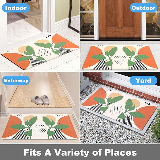 Rnivvi Front Door Mat, Heavy Duty Low Profile Anti-Slip Entryway Rug