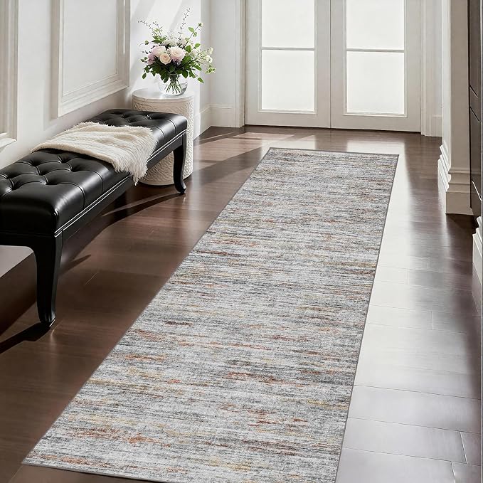 2x5 Washable Runner Rugs，Modern Abstract Rug Runner, Ultra-Thin Kitchen Runner