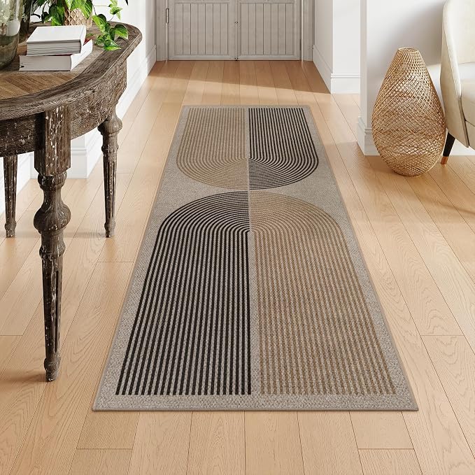 Lahome Enfys Modern Rainbow Easy Jute Rug, 2x6 Kitchen Runner Washable Rug