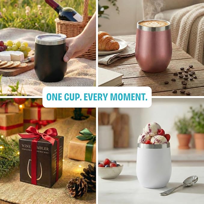 CHILLOUT LIFE 12 oz Stainless Steel Wine Tumbler