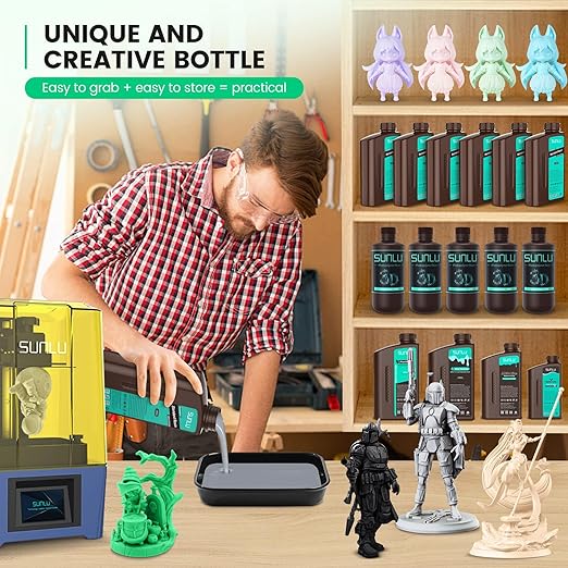 SUNLU 3D Printer Resin 4kg, Fast Curing Standard 3D Resin