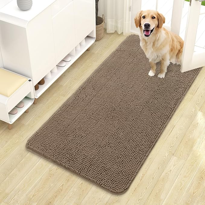 OLANLY Dog Door Mat for Muddy Paws 44x24, Absorbs Moisture and Dirt, Absorbent