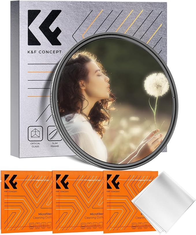 K&F CONCEPT 62mm Black Diffusion Mist 1/4 & Variable ND2-32 in-1 Filter