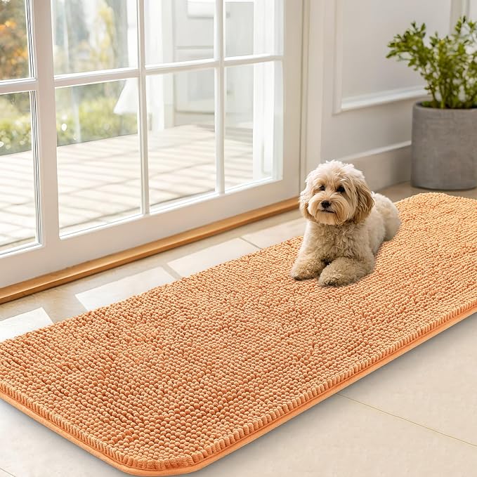 OLANLY Dog Door Mat for Muddy Paws 59x20, Absorbs Moisture and Dirt, Absorbent