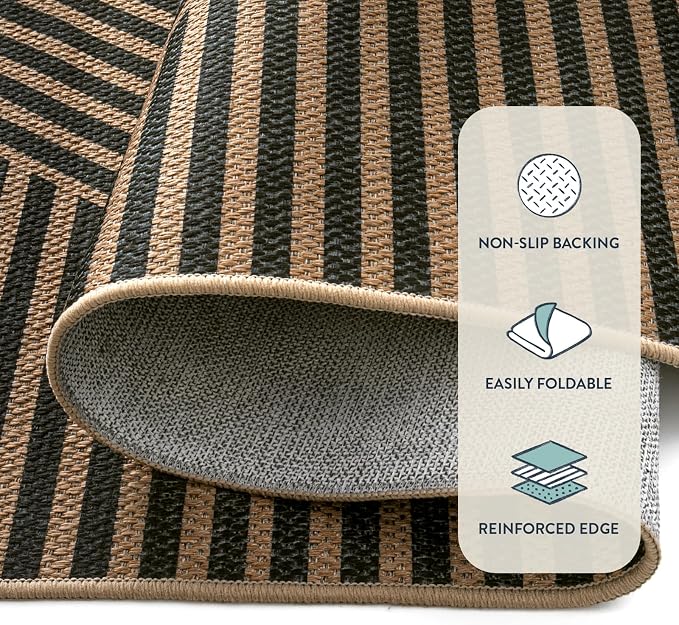 Lahome Modern Geometric Easy Jute Carpet, 6x9 Area Rugs