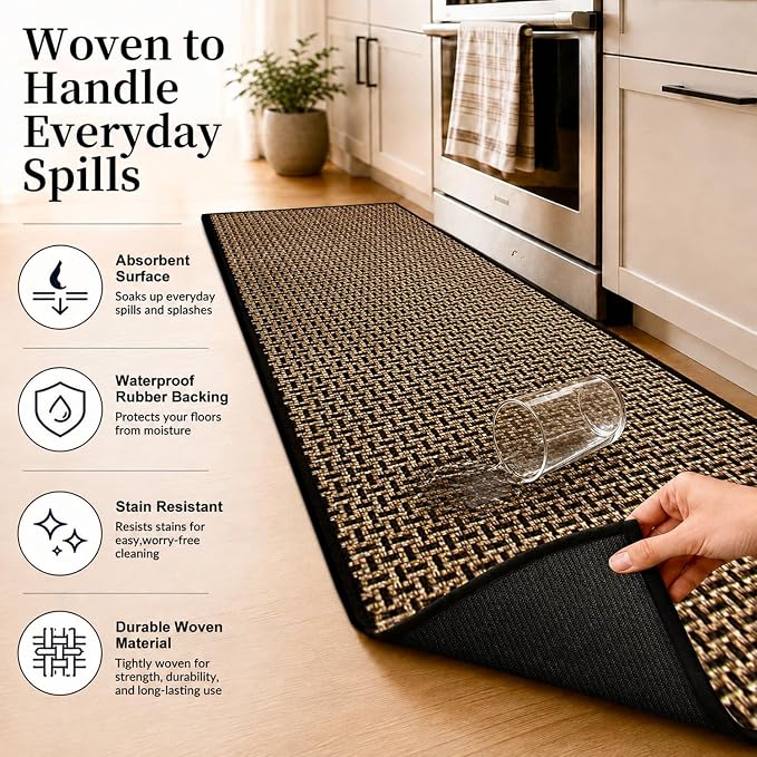 eqivei Kitchen Runner Rug, Island Walkway, Hallway or Laundry Room