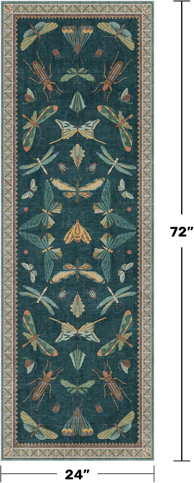 Hazo Haus Brown and Green Kitchen Sink Runner Rug 2x6
