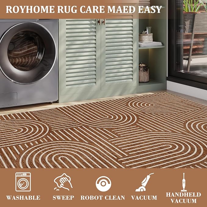 ROYHOME Washable Rug 4x6 Area Rugs